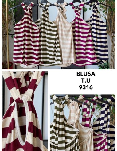 Top rayas halter