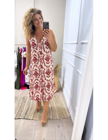 Vestido camisero azteca