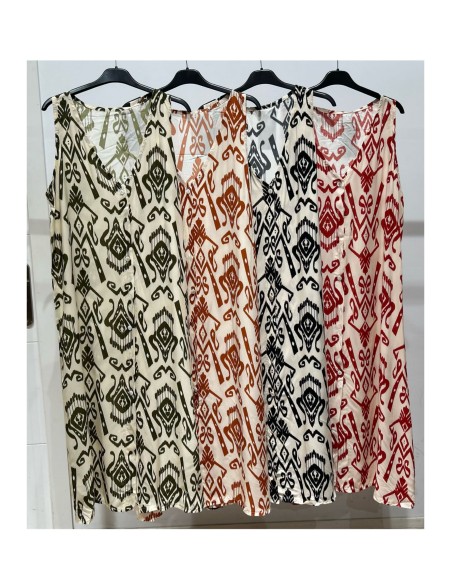 Vestido camisero azteca
