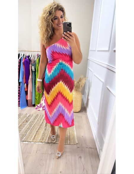 Vestido asimétrico colores