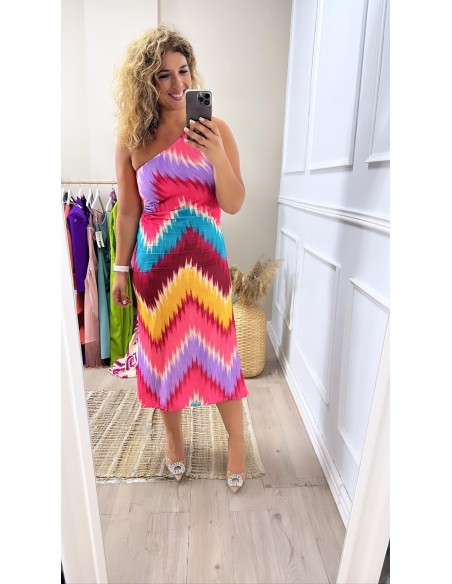 Vestido asimétrico colores