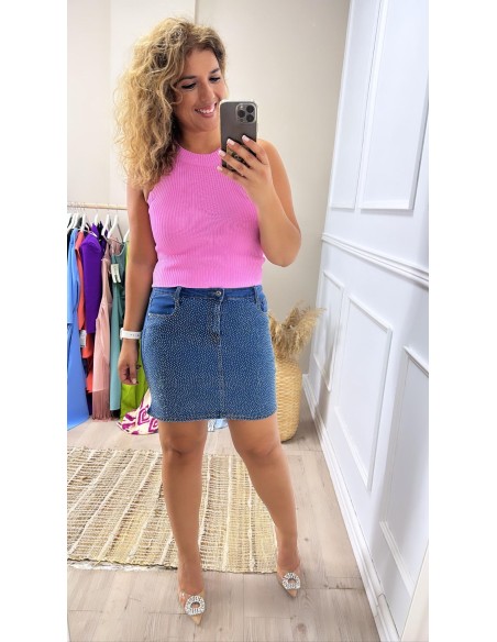 Falda vaquera strass