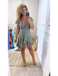 Vestido Boho corto cruzado