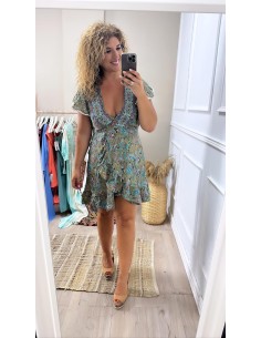 Vestido Boho corto cruzado 2