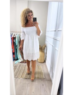 Vestido Boho corto perforado