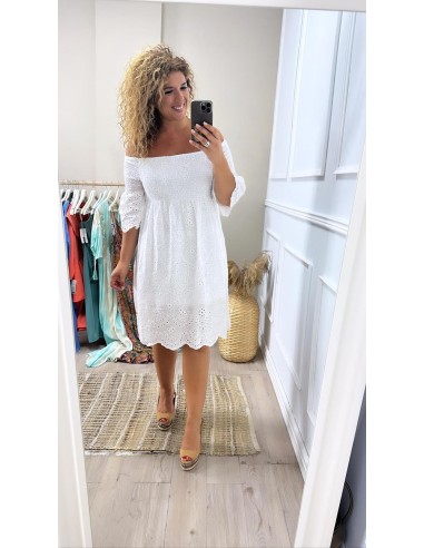 Vestido Boho corto perforado