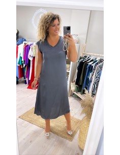 Vestido gris pico