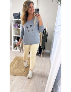 Legging polipiel beige 2